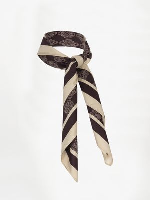 Monogram Printed Scarf Dark Plum