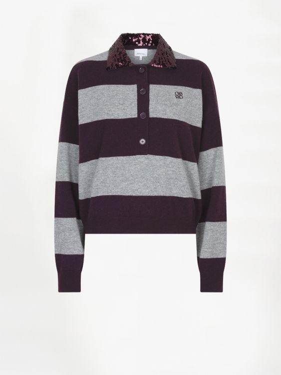 Brayden Stripe Sweater Dark Plum