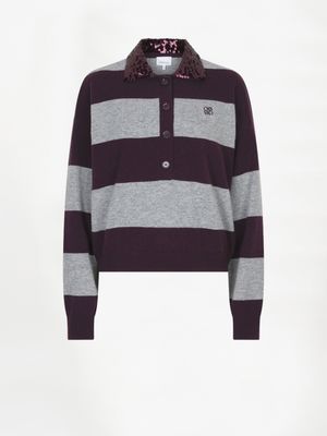 Brayden Stripe Sweater Dark Plum