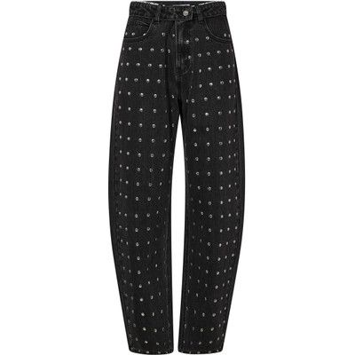 Flip Waist Rivet Tall Jeans Black