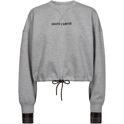 Maxi Crop Shirt Cuff Sweat