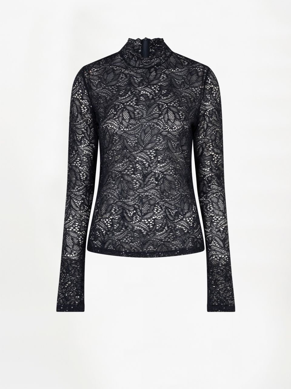 Nicyra Lace Turtle Neck Raven