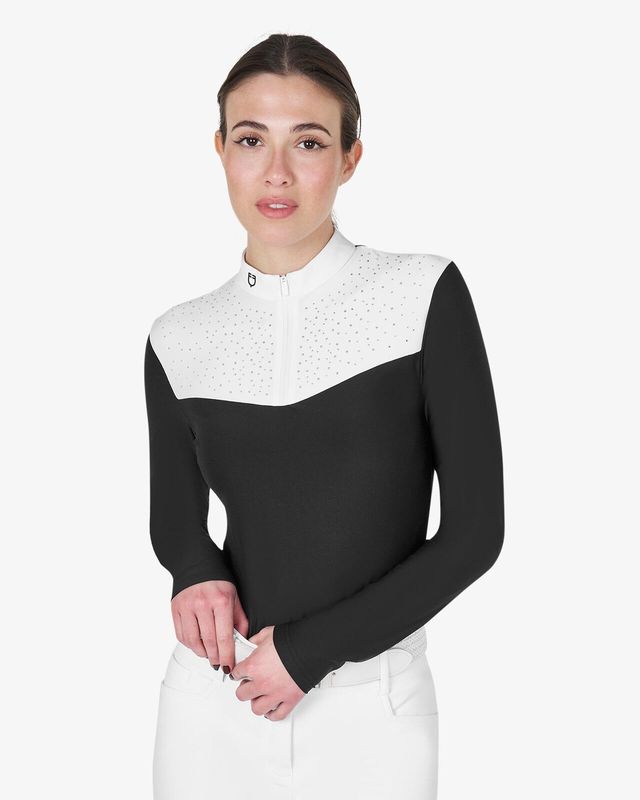 Equestro - Polo de compétition manches longues strass