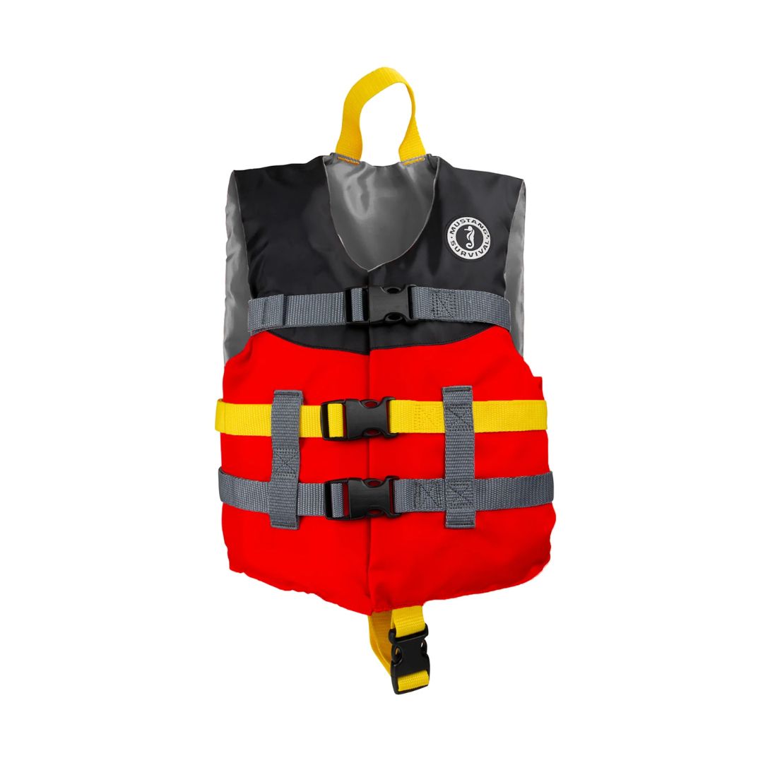 Child Livery Foam Vest, Color: Red-Black, Size: 30-50 lb