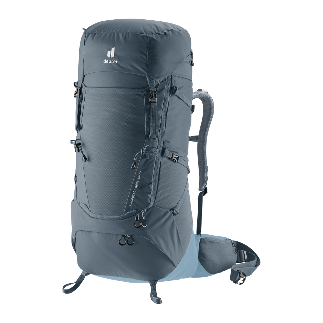 deuter aircontact 65+10 backpack - unisex Voyager 65+10, Atlantic Ink this 55 liter bag offers expandable volume thanks to the height Deuter Aircontact Core 65+10l SL