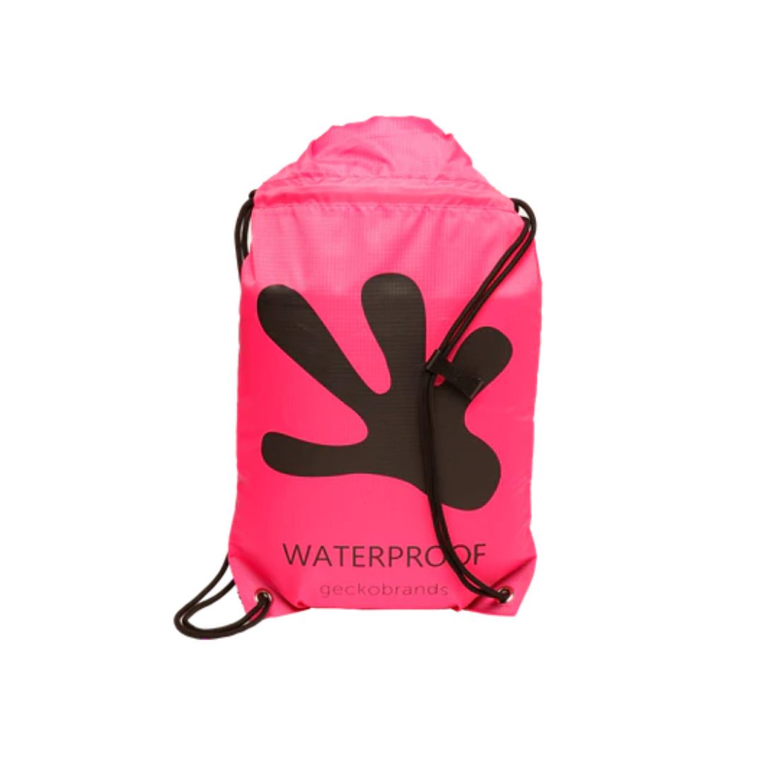 Waterproof Drawstring Backpack, Color: Neon Pink/Black, Size: 10L