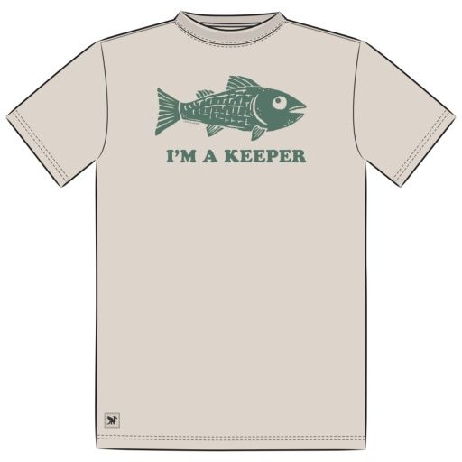 MEN'S I'M A KEEPER FISH SHORT SLEEVE CRU, Colour: Birch White, Season: 262 Spring26 D2, Size: M