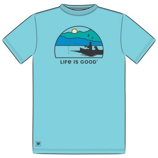MEN'S FISHING SUNSET SHORT SLEEVE CRUSHE, Colour: Aqua Blue, Season: 261 Spring26 D1, Size: M