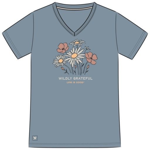 WOMEN'S WILDLY GRATEFUL BOUQUET SHORT SL, Colour: Slate Blue, Season: 261 Spring26 D1, Size: S