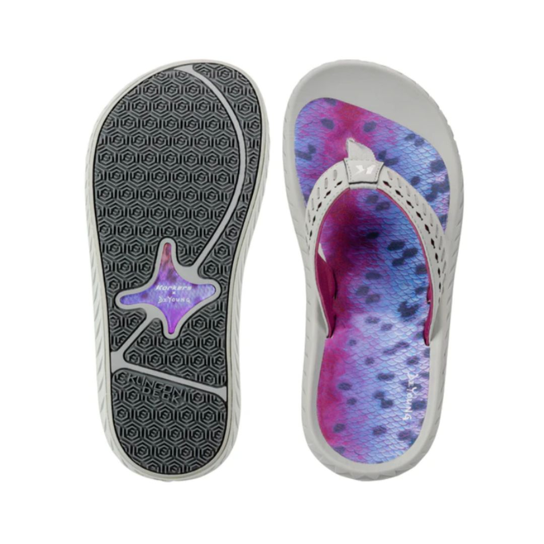 Women's Fish Flip, Color: Rainbow Trout, Size: 6