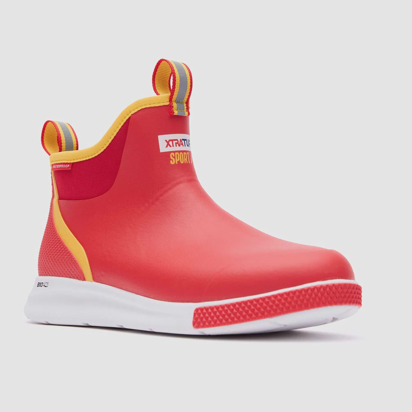 Men's Tailgate Ankle Deck Boot Sport, Color: Red, Size: 7