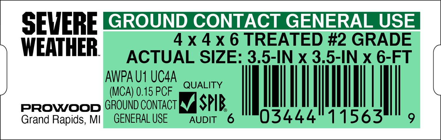 4 x 4 x 6 TREATED #2 GRADE  - 11563-9