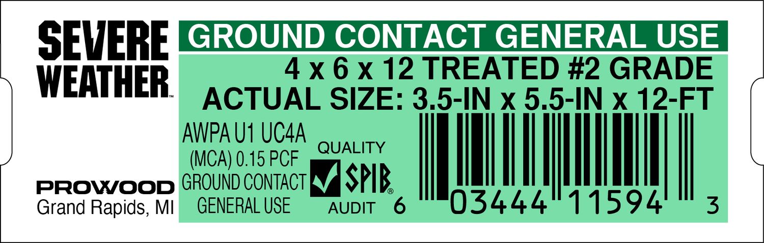 4 x 6 x 12 TREATED #2 GRADE  - 11594-3