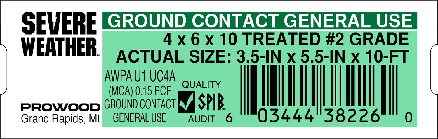 4 x 6 x 10 TREATED #2 GRADE - 38226-0