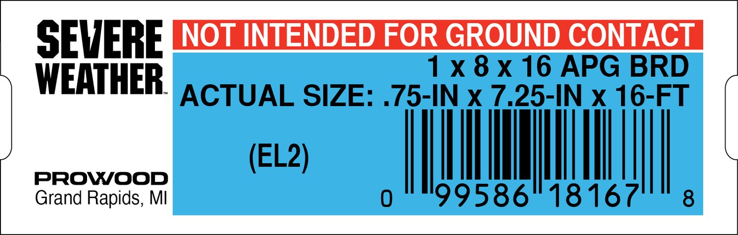 1 x 8 x 16 APG BRD  - 16167-8
