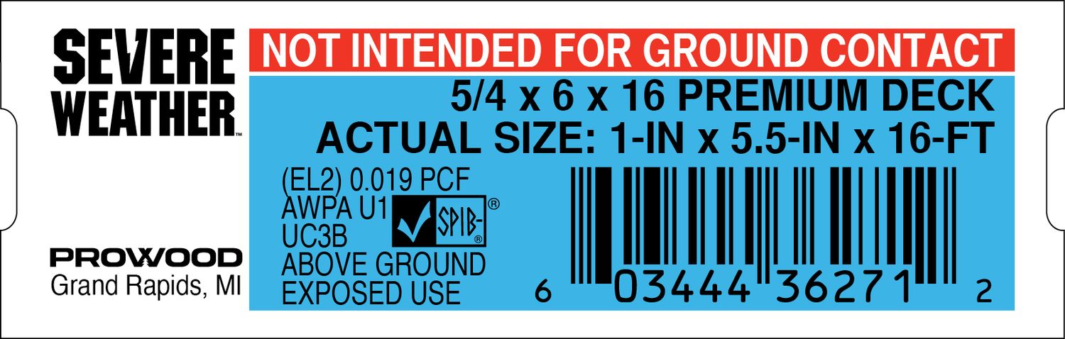 5/4 x 6 x 16 PREMIUM DECK  - 36271-2