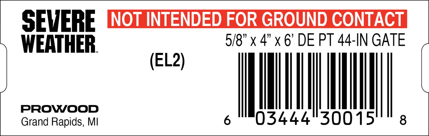 5/8&quot; X 4&quot; x 6&#39; DE PT 44-IN GATE - 30015-8