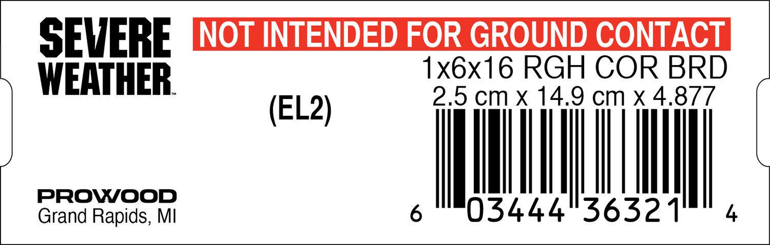 1x6x16 RGH COR BRD - 36321-4