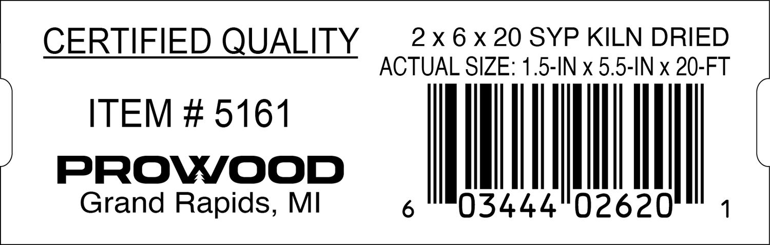 2 × 6 x 20 SYP KILN DRIED - 02620-1