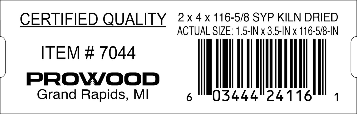 2 x 4 x 116-5/8 SYP KILN DRIED - 24116-1