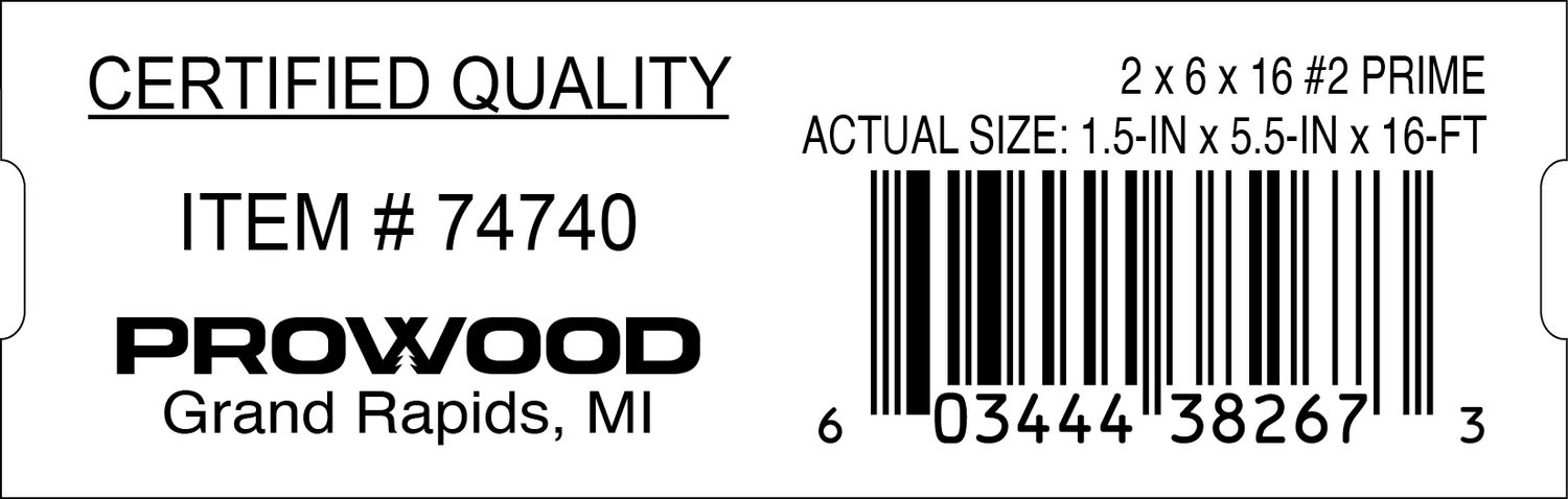 2 x 6 x 16 #2 PRIME - 38267-3