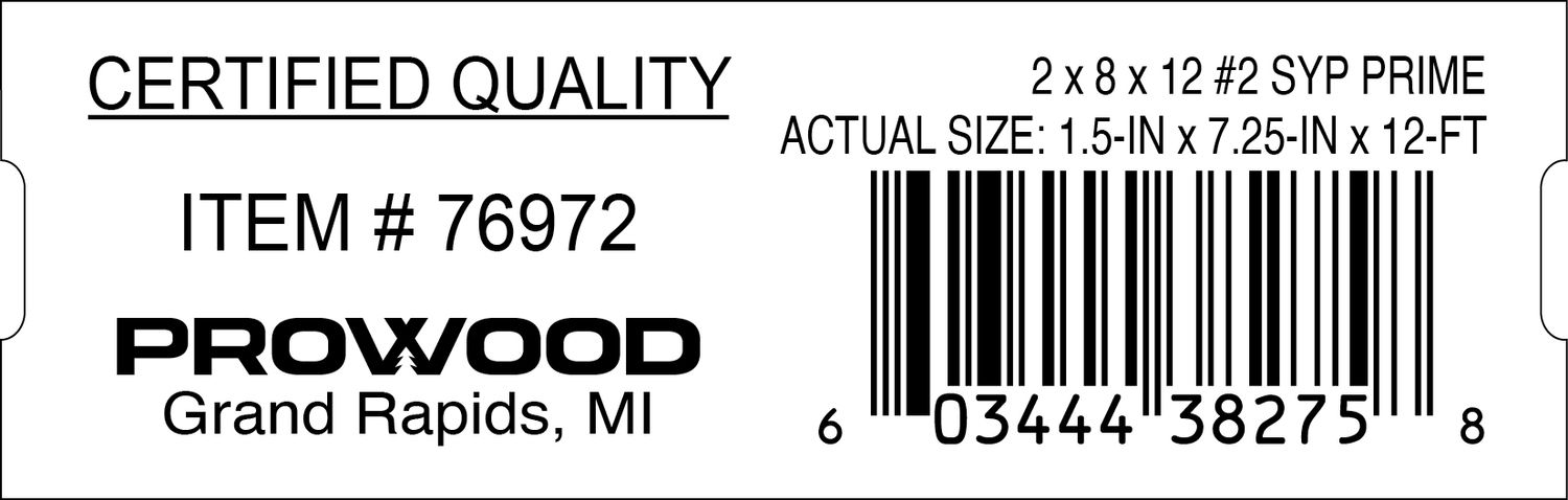 2 x 8 x 12 #2 SYP PRIME - 38275-8
