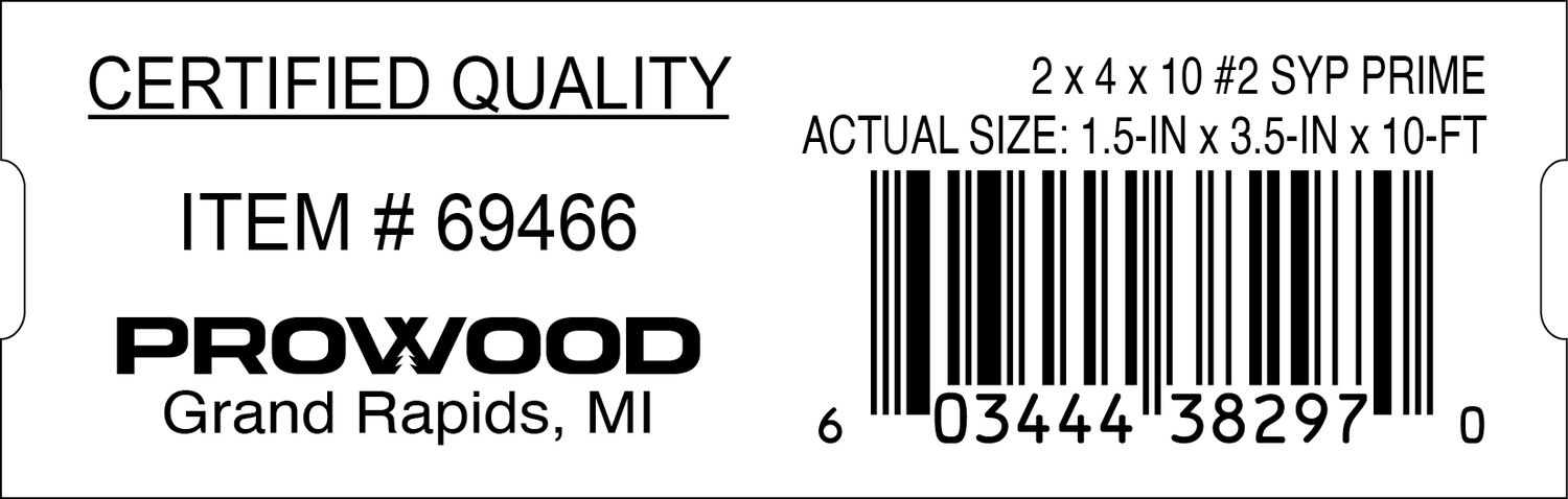 2 x 4 x 10 #2 SYP PRIME - 38297-0