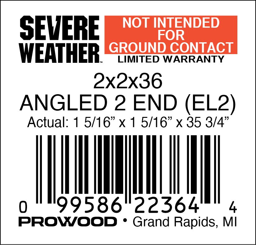 2x2x36 ANGLED 2 END - 22364-4