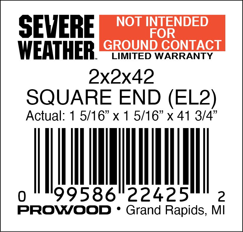 2x2x42 SQUARE END - 22425-2