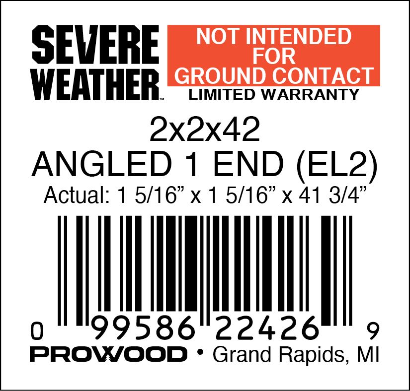 2x2x42 ANGLED 1 END - 22426-9