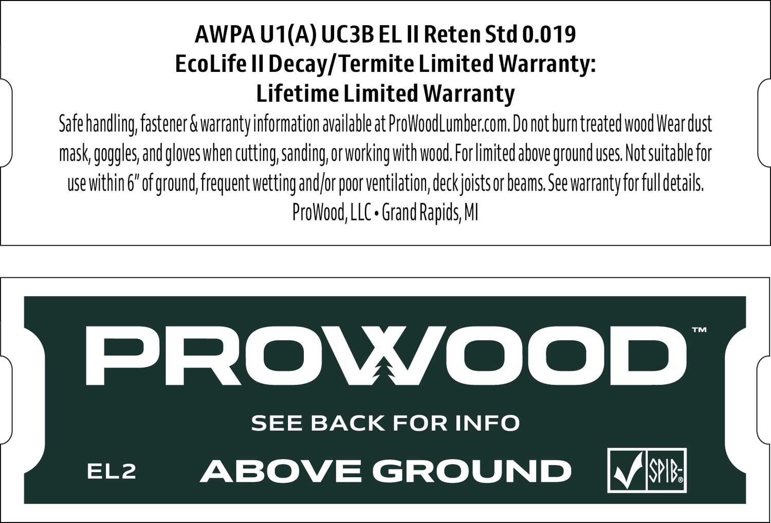 PROWOOD ABOVE GROUND AWPA SPIB EL2