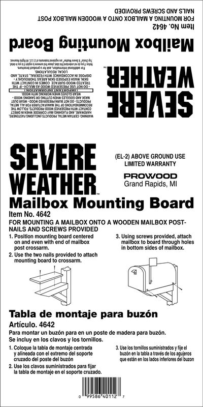 MAILBOX MOUNTING BOARD