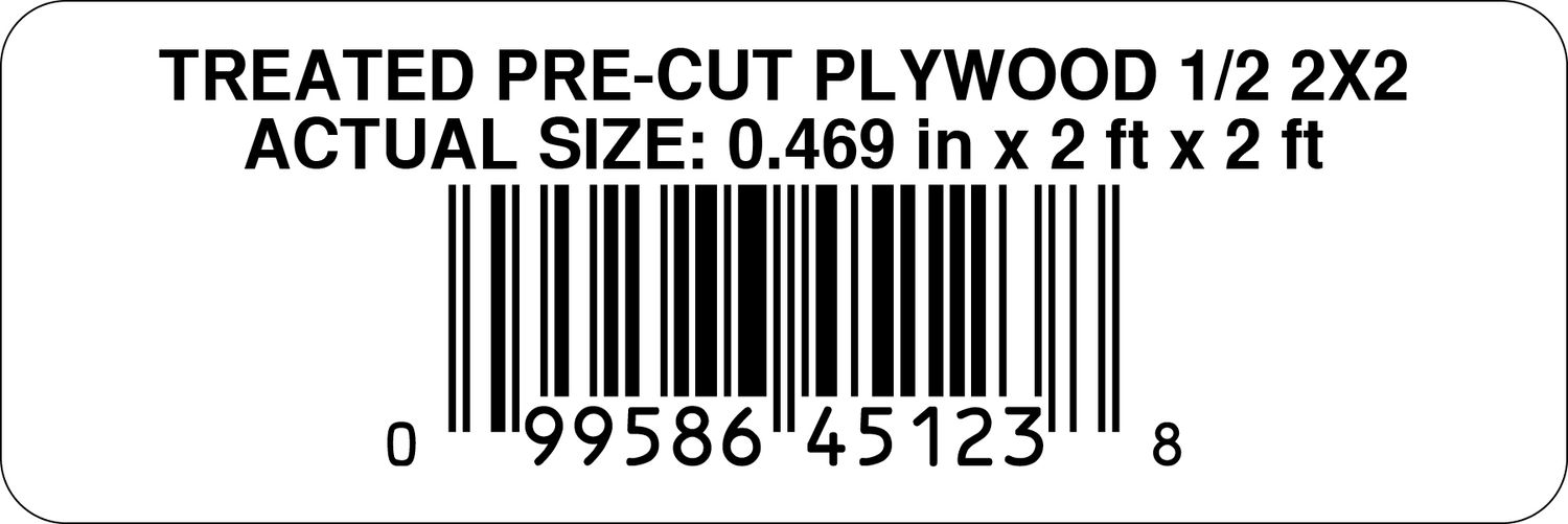 TREATED PRE-CUT PLYWOOD 1/2 2X2  - 45123-8