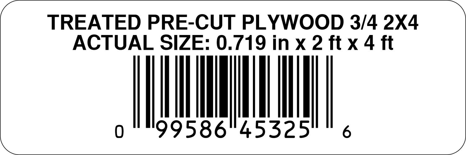 TREATED PRE-CUT PLYWOOD 3/4 2X4  - 45325-6