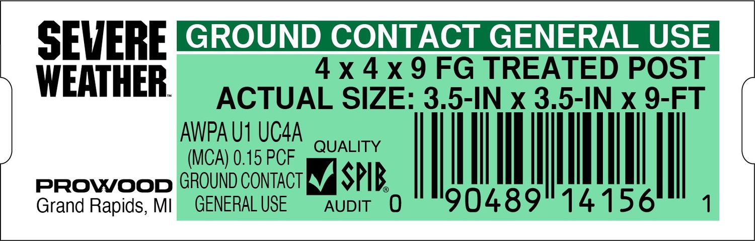 4 x 4 x 9 FG TREATED POST - 14156-1