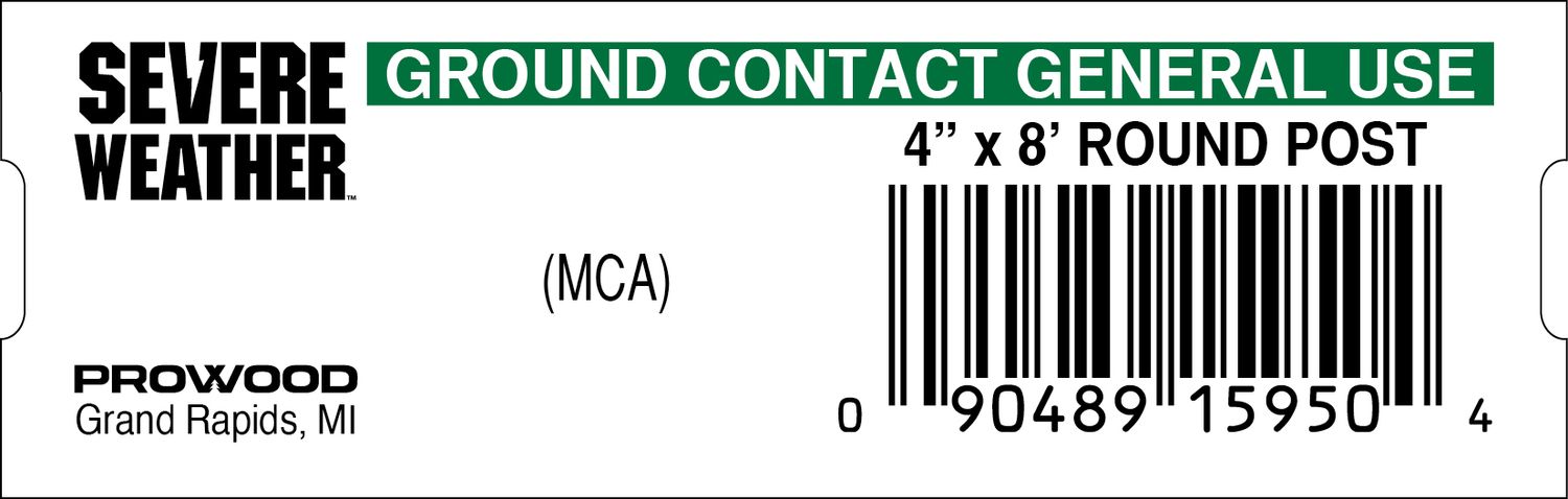 4" × 8' ROUND POST - 15950-4