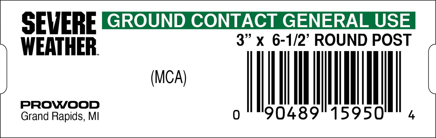 3" x 6-1/2' ROUND POST - 15950-4