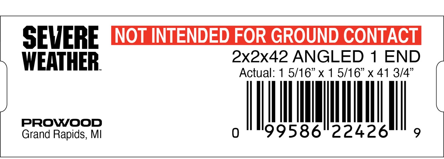2x2x42 ANGLED 1 END - 22426-9