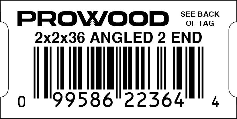 2x2x36 ANGLED 2 END SMALL SLOT EL2  - 22364-4