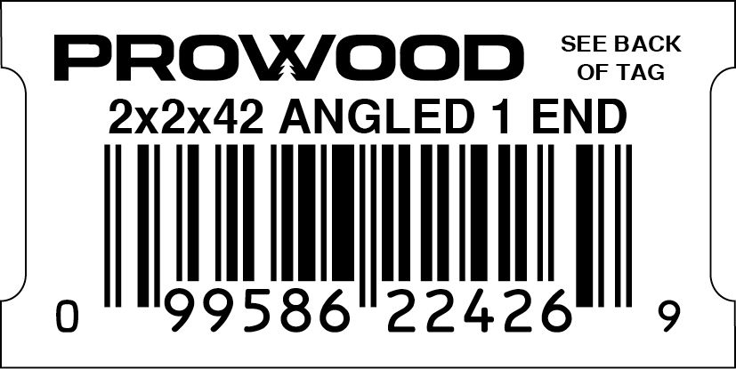 2x2x42 ANGLED 1 END SMALL SLOT EL2  - 22426-9