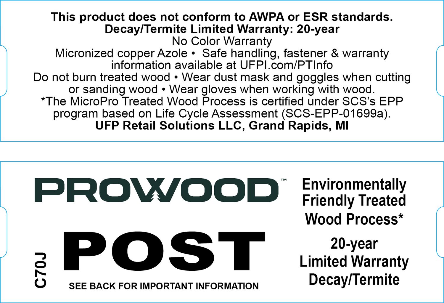 PROWOOD C70J GENERIC TAG