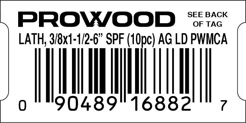 LATH, 3/8x1-1/2-6” SPF (10pc) AG LD PWMCA SMALL SLOT MCA  - 16882-7