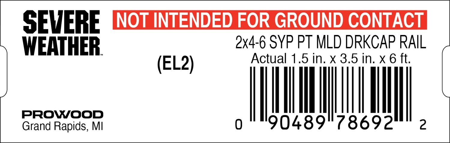 2x4-6 SYP PT MLD DRKCAP RAIL - 78692-2