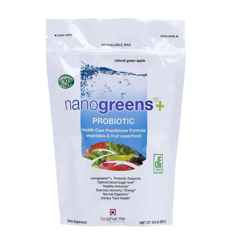 Bio-Pharma Scientific – NanoGreens+ Probiotic – Green Apple (300 Grams) Bio-Pharma Scientific – NanoGreens+ Probiotic – Green Apple (300 Grams)