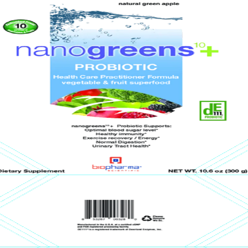 NanoGreens+ Probiotic – Green Apple (300 Grams)