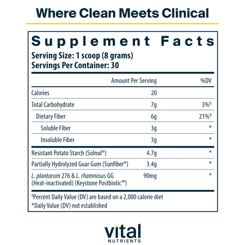 Vital Nutrients GLP-1 Daily Support Fiber Powder, Unflavored