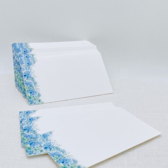 Hydrangea flower place cards for weddings, parties, and events