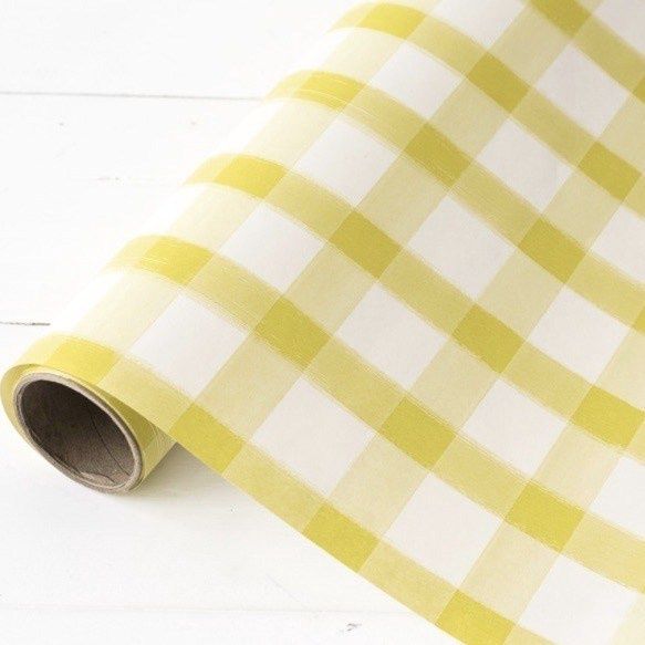 Table Runner - Yellow Painted Check Paper