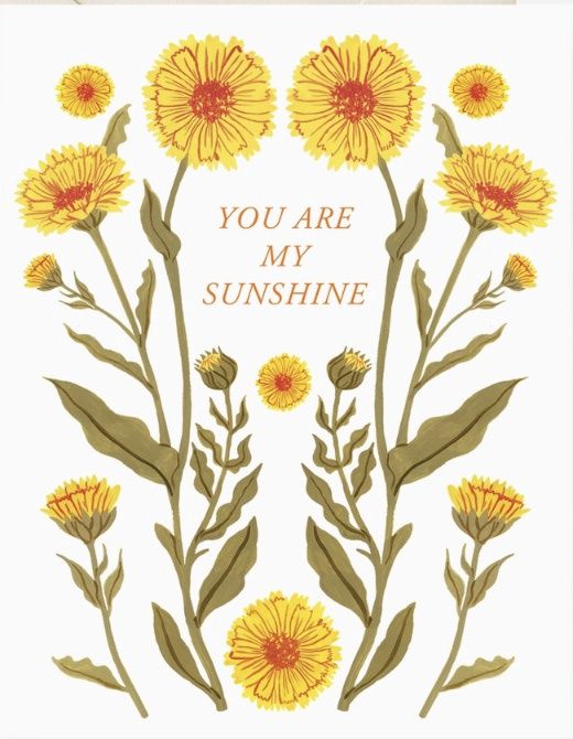 Cards - Compliments & Congratulations, Style: You Are My Sunshine