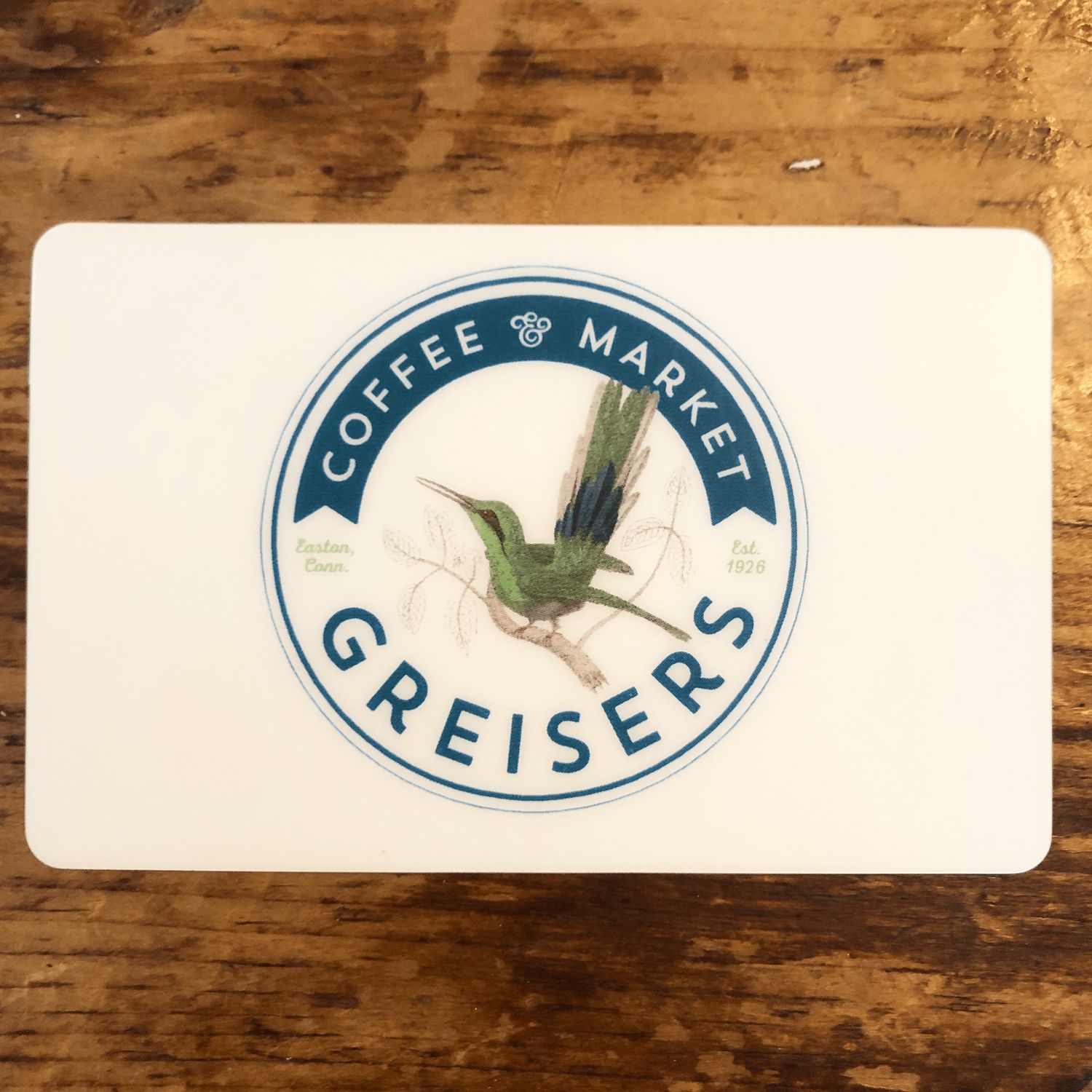 Plastic Greiser's Gift Card